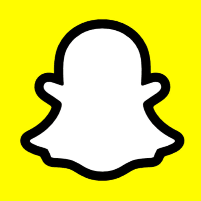 Snapchat ghost logo on yellow background